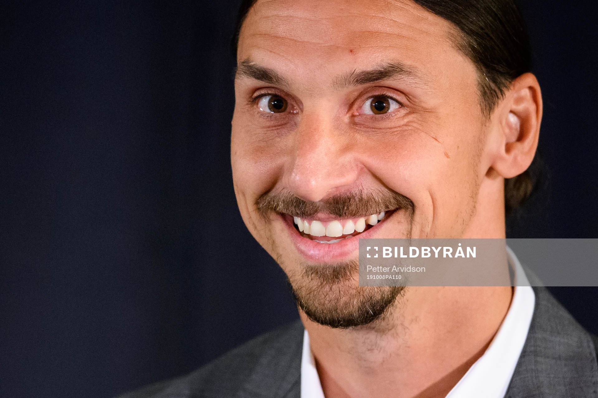 Zlatan Ibrahimovic at the revealing ceremony of his statue