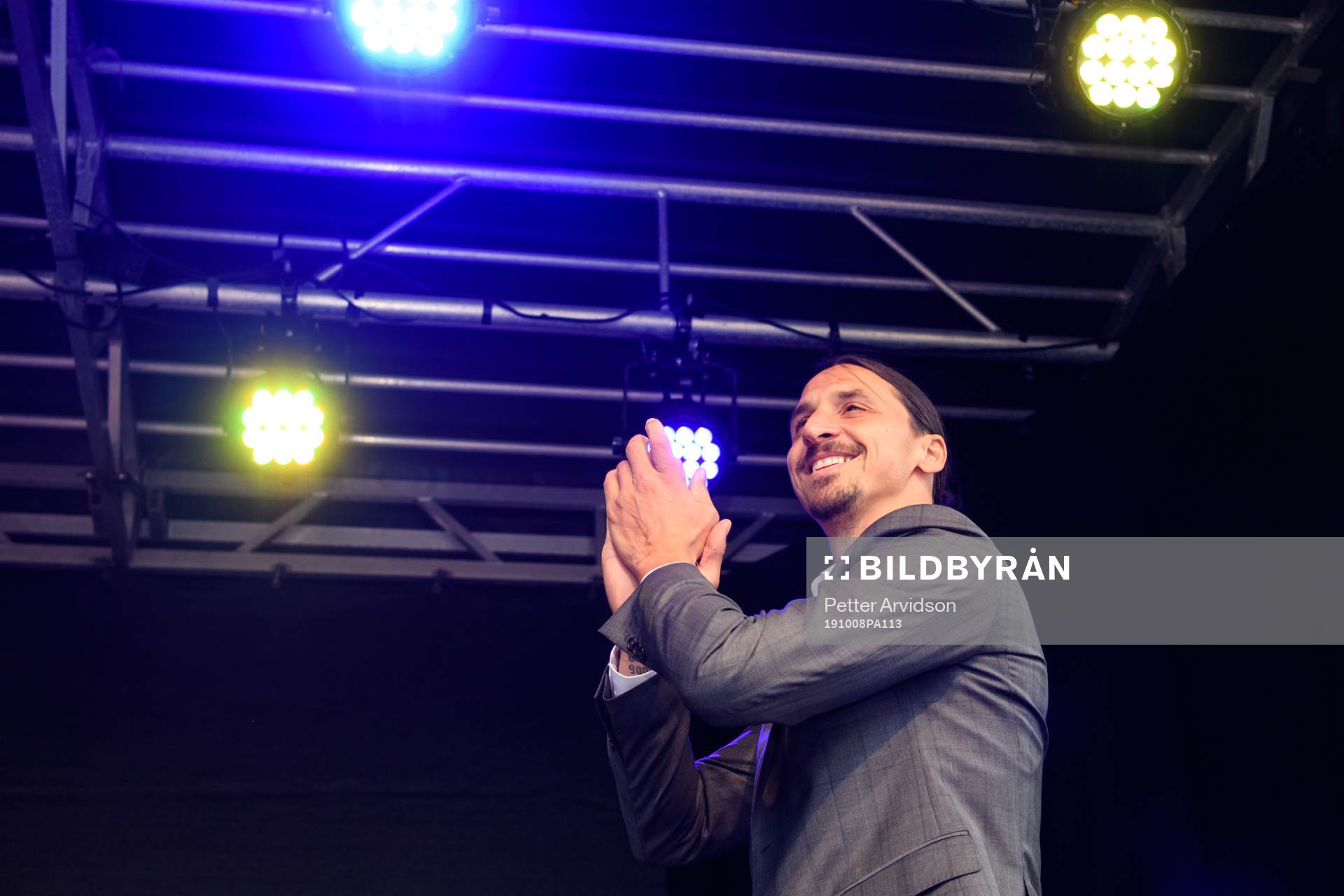 Zlatan Ibrahimovic arrives at the revealing ceremony of his