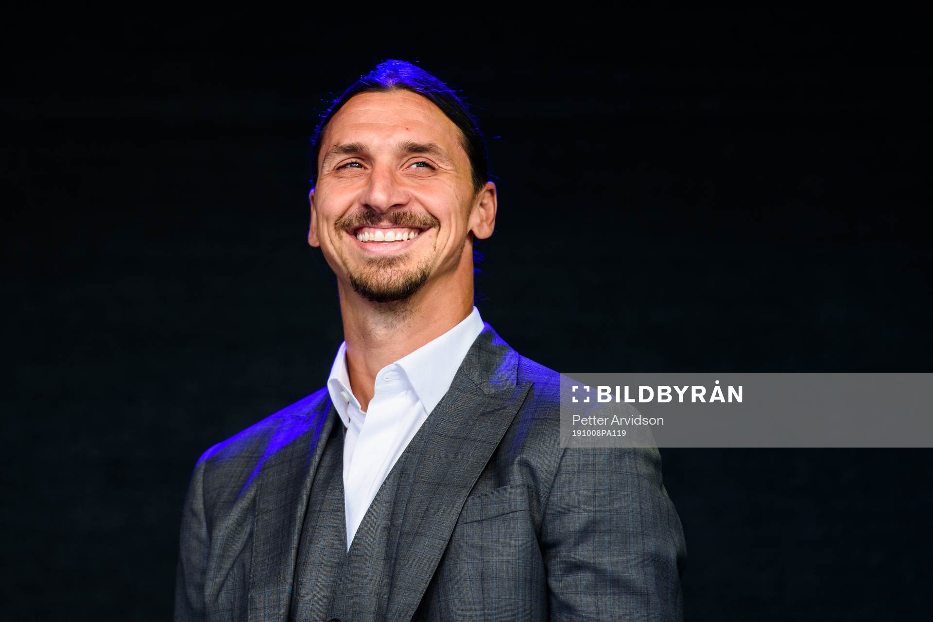 Zlatan Ibrahimovic at the revealing ceremony of his statue