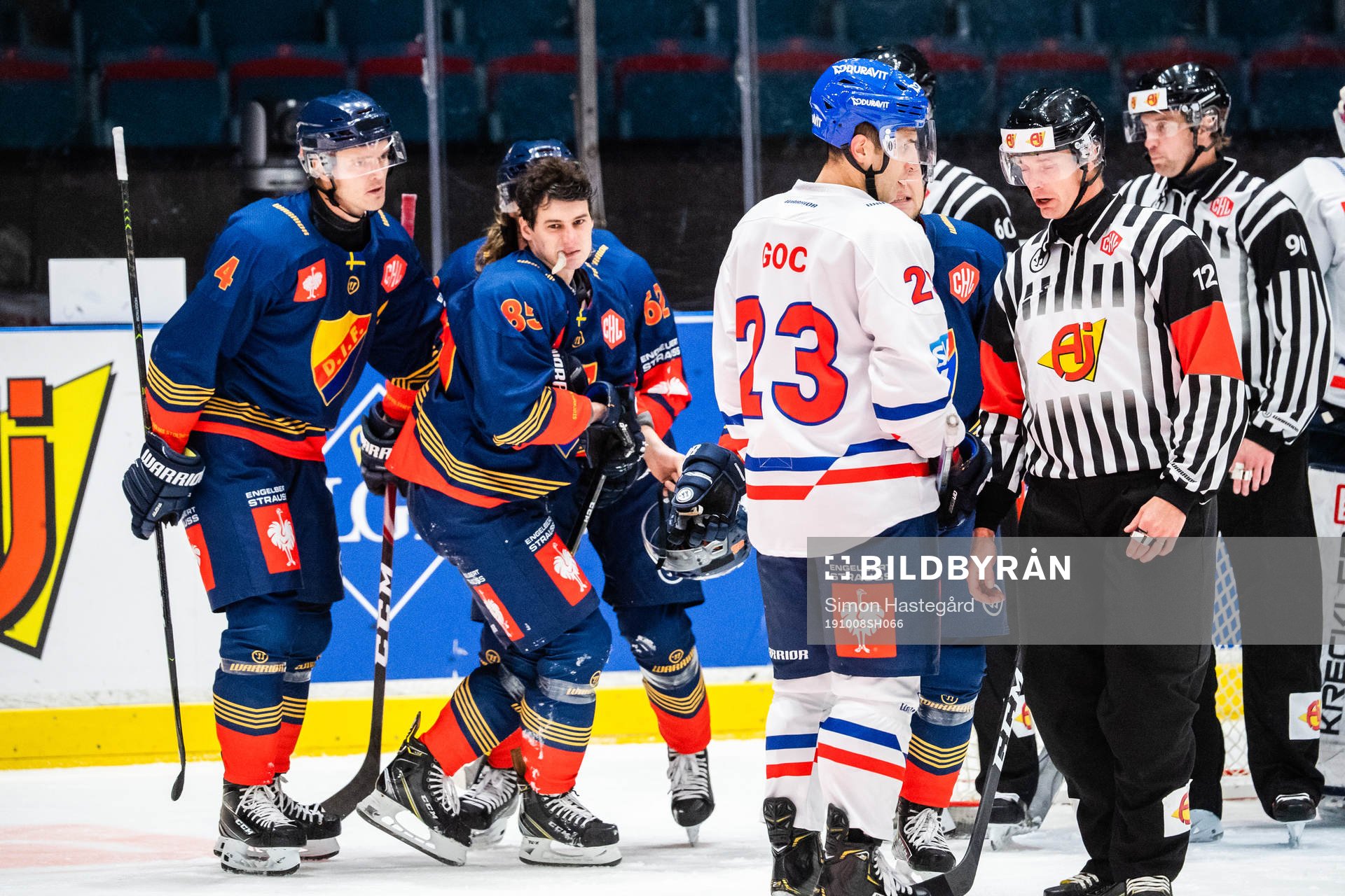 Michael Haga of Djurgården celebrates the 6-3 goal