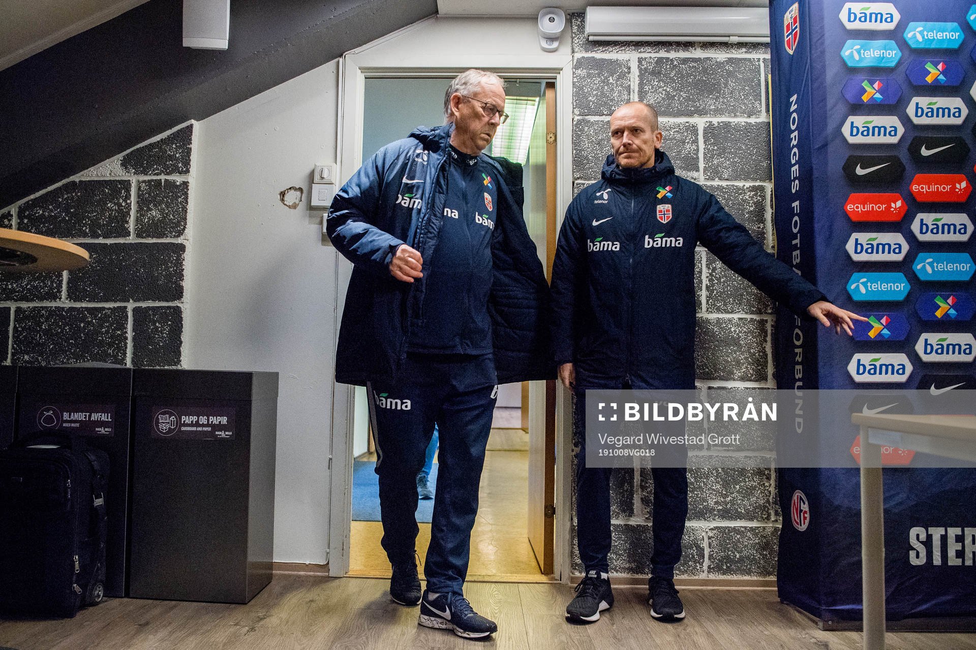 Lars Lagerbäck, head coach of Norway, and Svein Graff,
