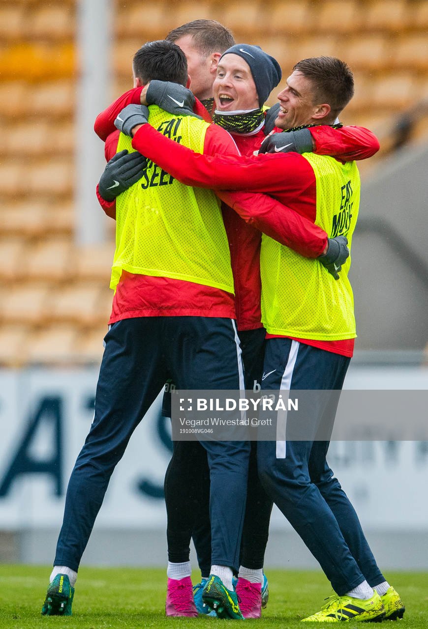 Stefan Johansen and Markus Henriksen of Norway celebrate