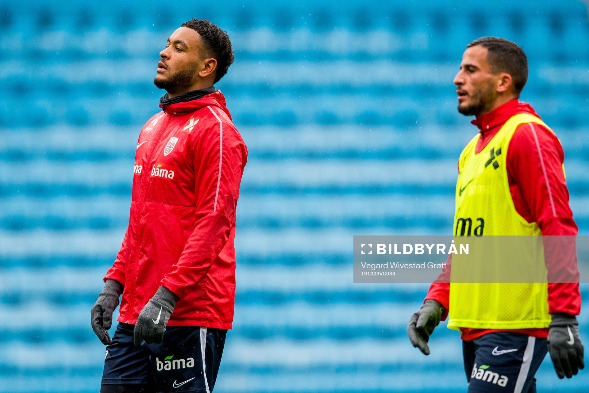 Joshua King and Omar Elabdellaoui of Norway