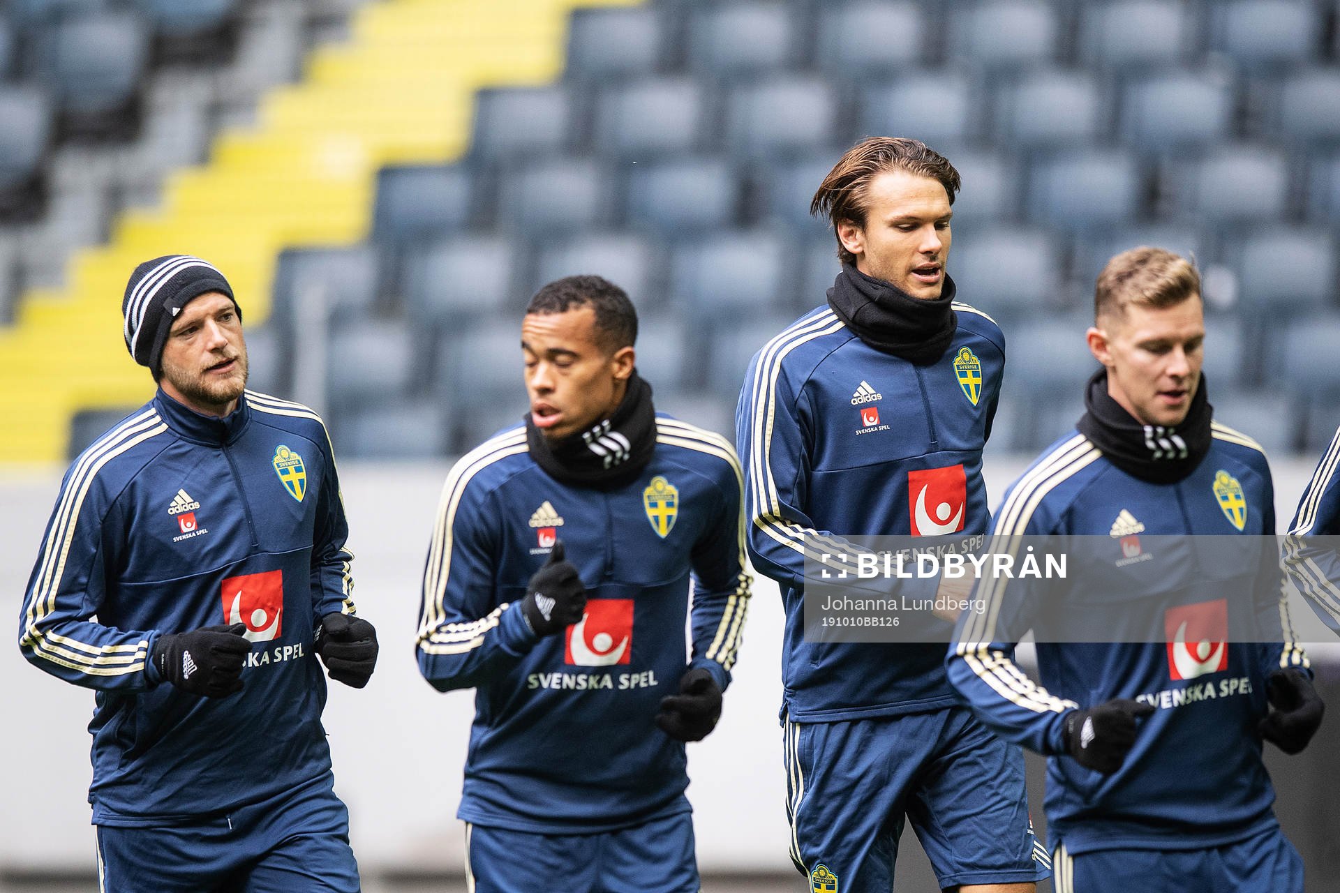 John Guidetti, Robin Quaison, Albin Ekdal and Emil Krafth