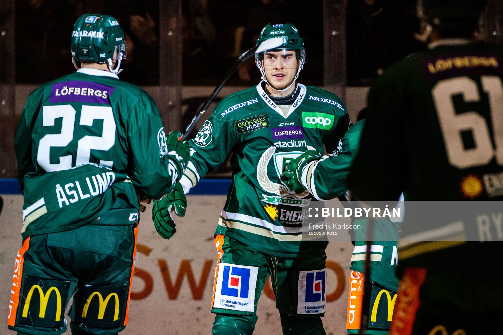 Färjestads Michael Lindqvist jublar