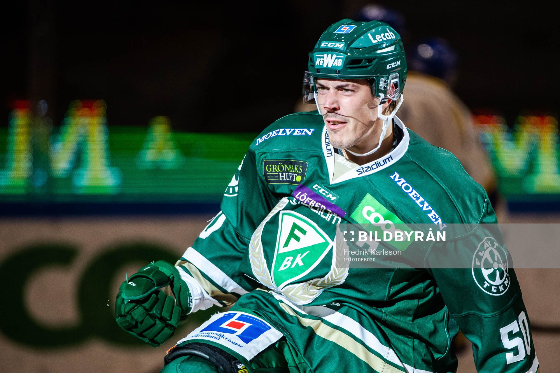 Färjestads Sebastian Erixon jublar