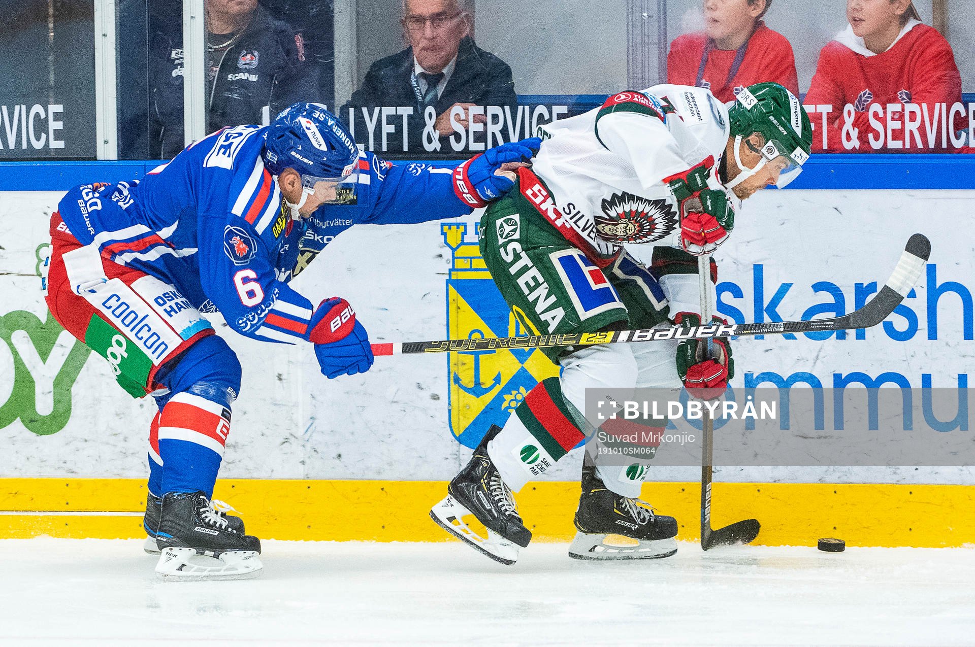Oskarshamns Jesper Dahlroth och Frölundas Mats Rosseli