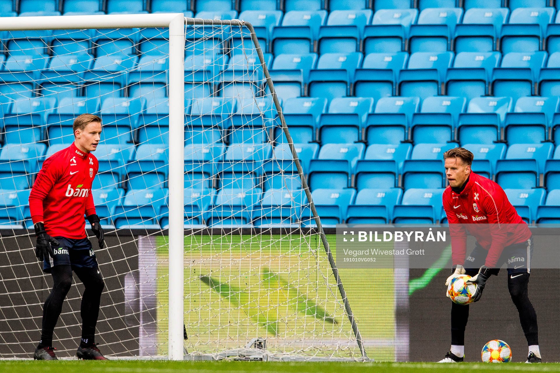Goalkeeper Sondre Rossbach and goalkeeper Ørjan Nyland of