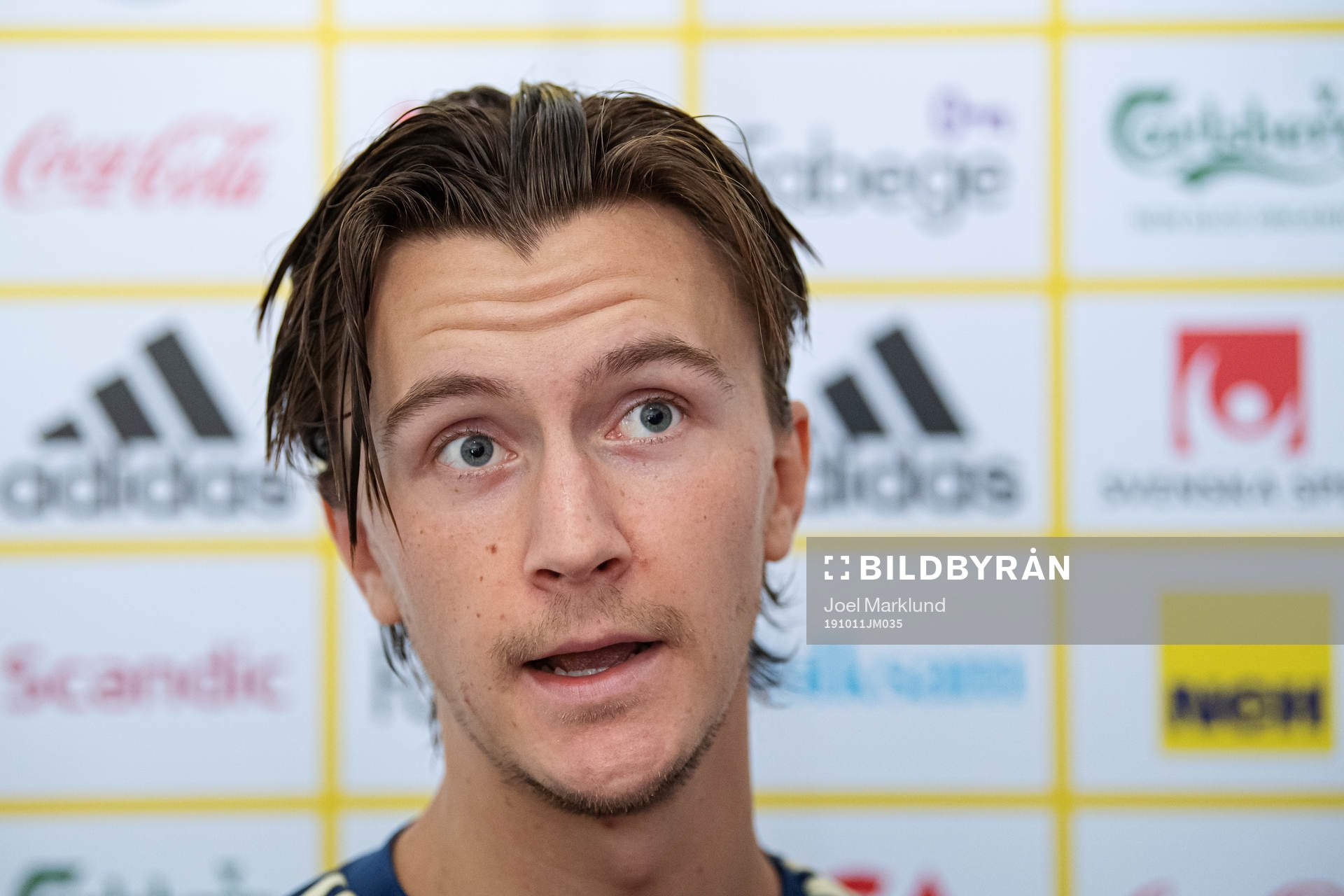 Kristoffer Olsson of the Swedish national football team after a training session on October 11, 2019 in Ta'Qali.