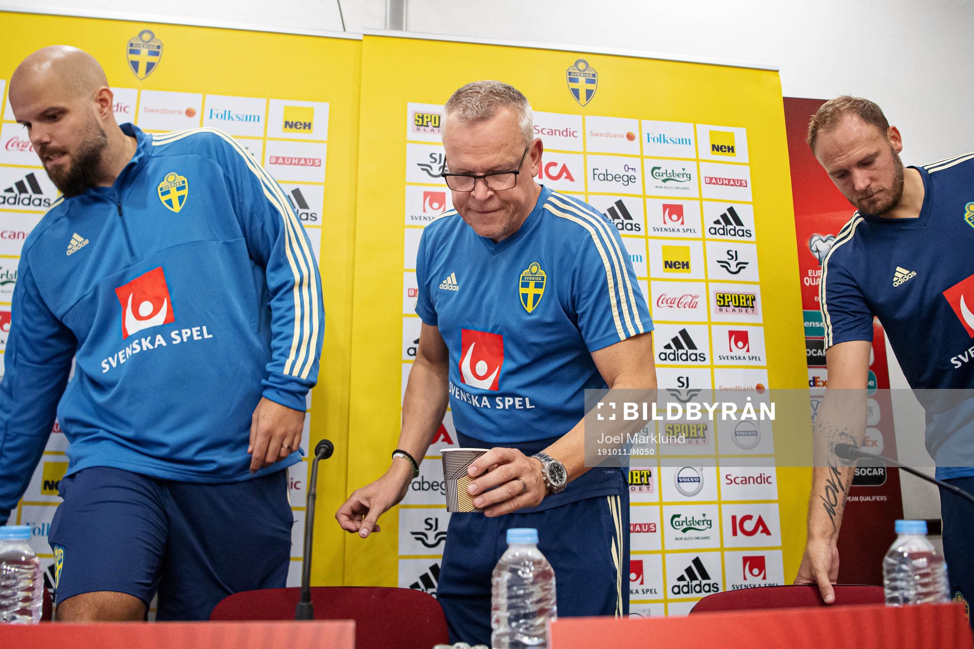 Media officer Jakob Kakembo Andersson, head coach Janne