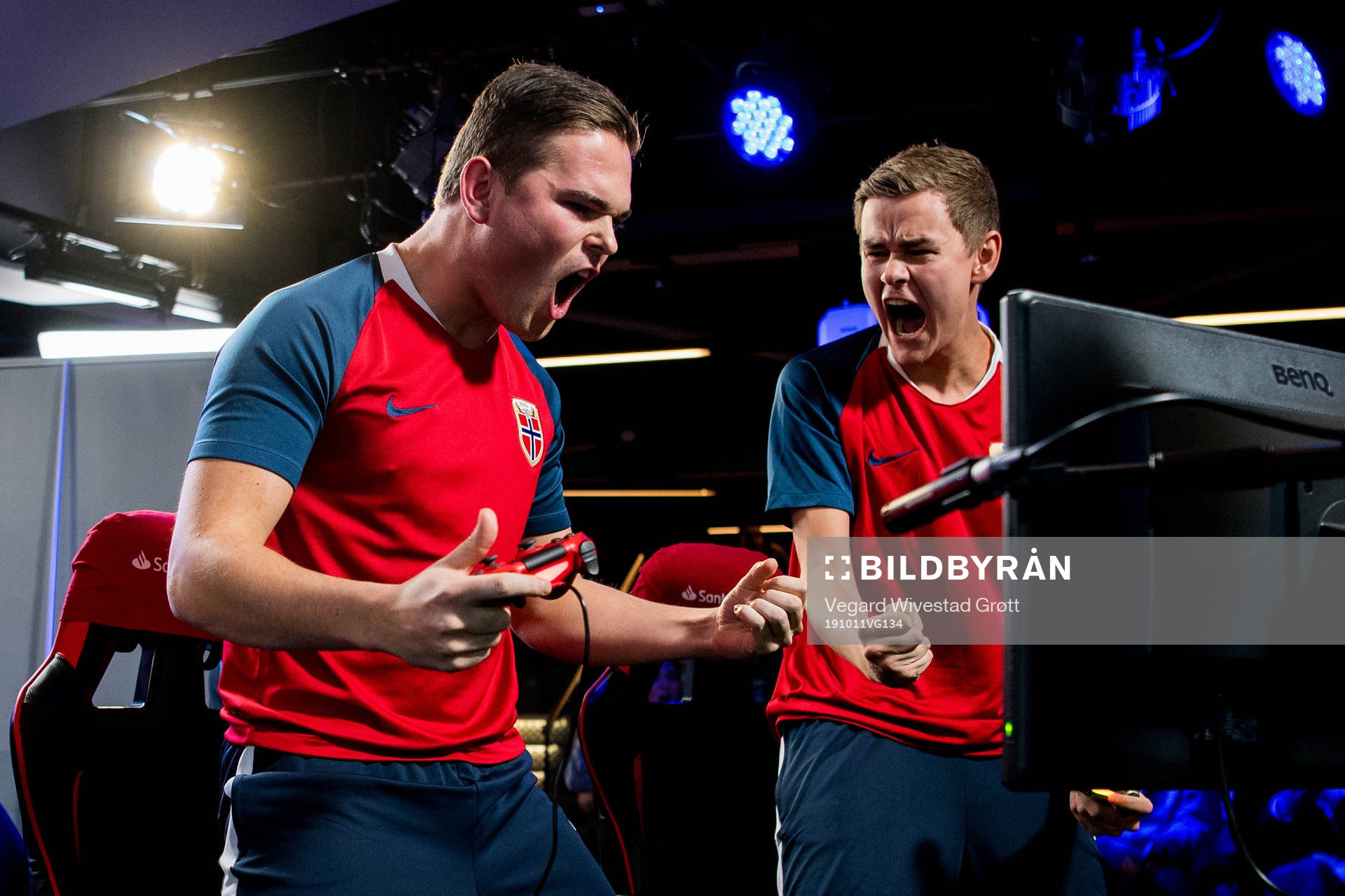 Andreas Bakken and Anders Rasmussen of Norway celebrate
