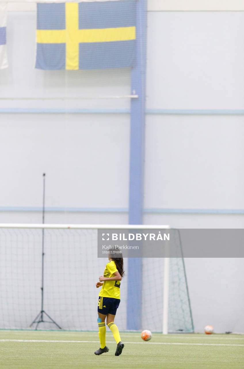 during their Football U16 girls Finland - Sweden match at
