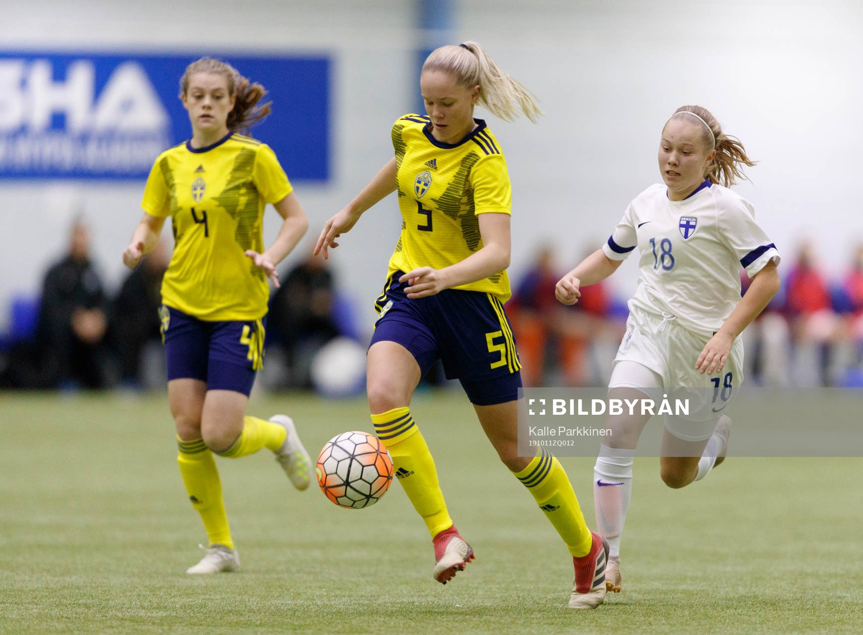 Matilda Eriholm #5, SWE and Lotta Lindström #18, FIN