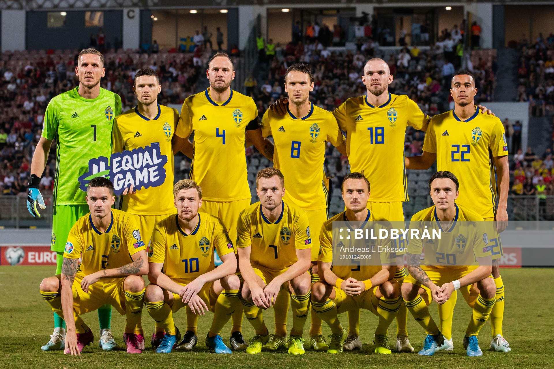 Goalkeeper Robin Olsen, Marcus Berg, Andreas Granqvist,