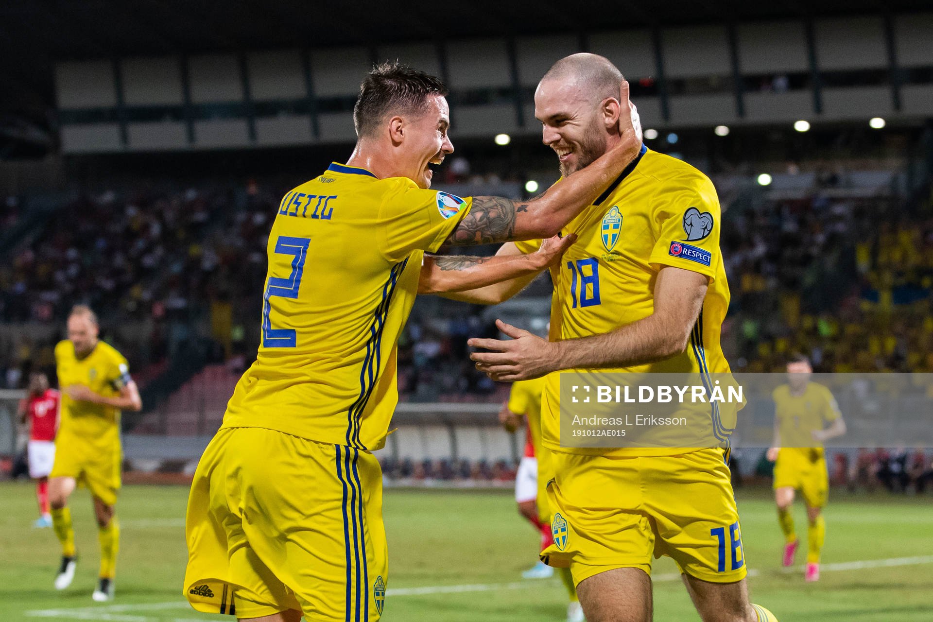 Mikael Lustig and Marcus Danielson of Sweden celebrate