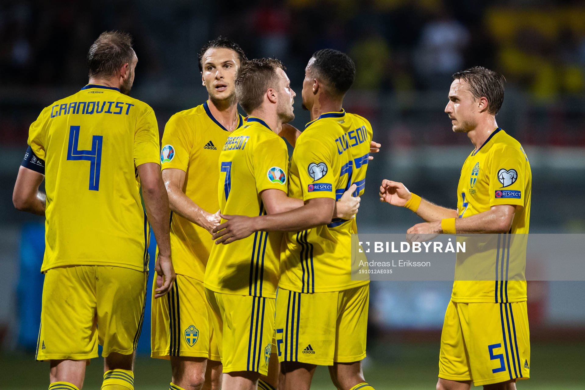 Sebastian Larsson of Sweden celebrate with teammates