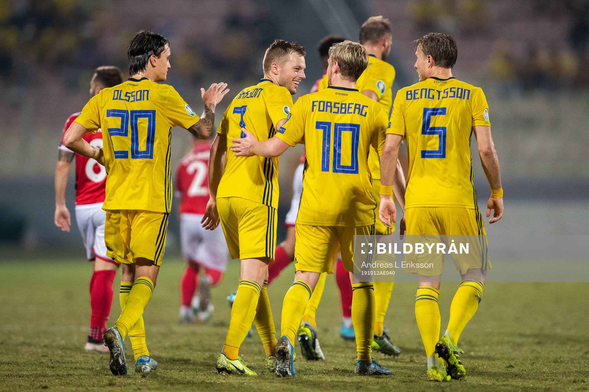 Sebastian Larsson of Sweden celebrate with teammates