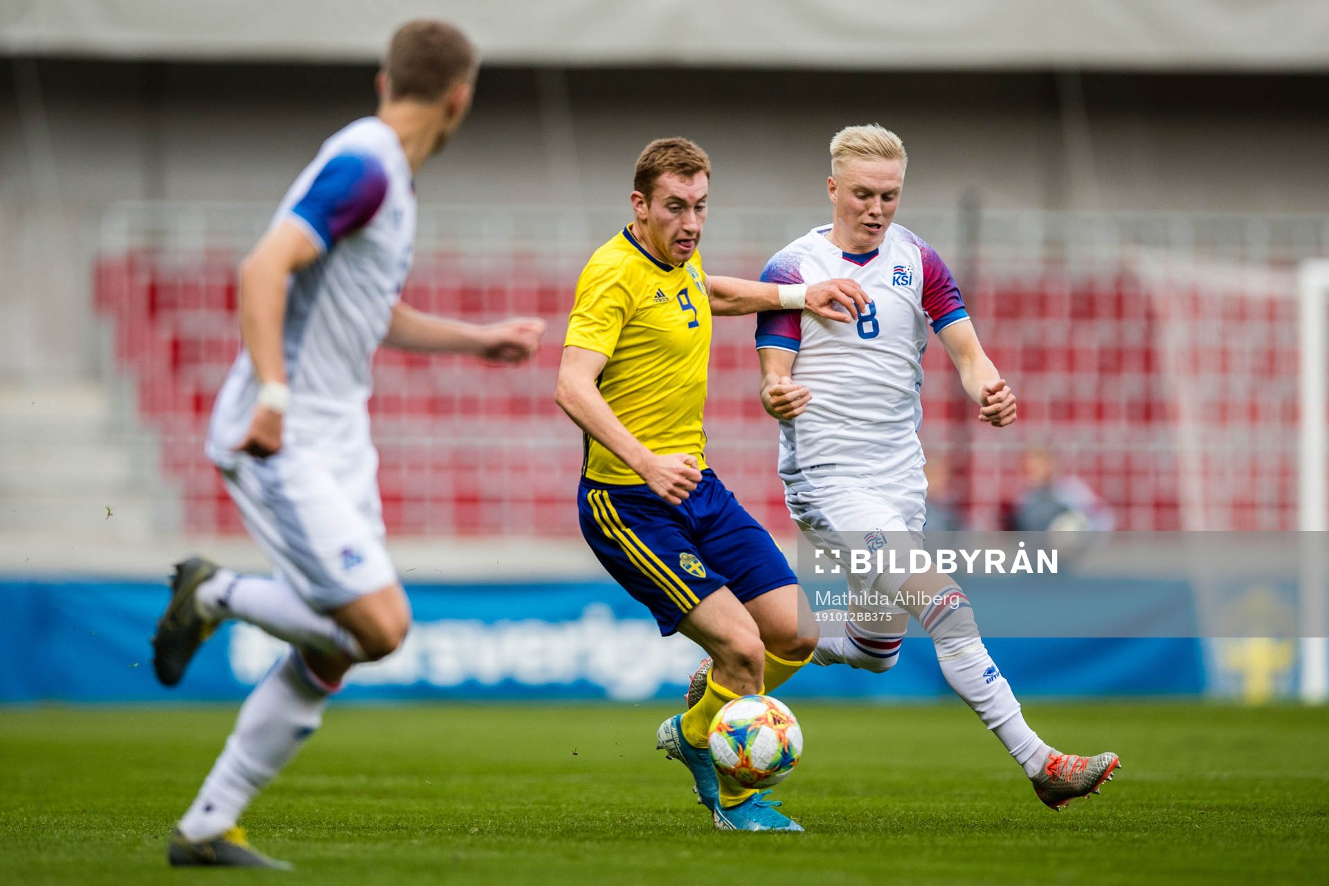 Dejan Kulusevski of Sweden and Daniel Hafsteinsson of