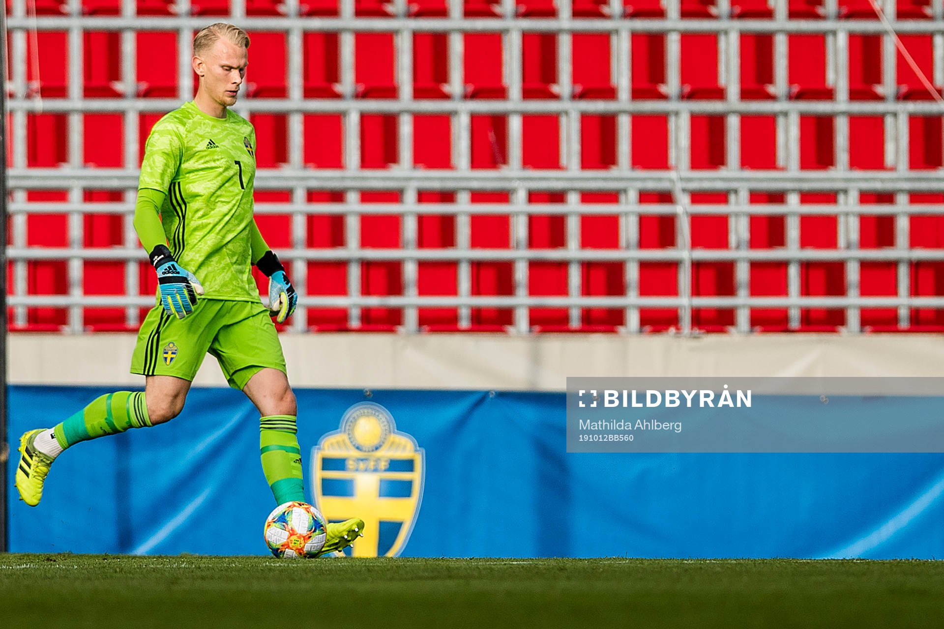 Goalkeeper Pontus Dahlberg  of Sweden