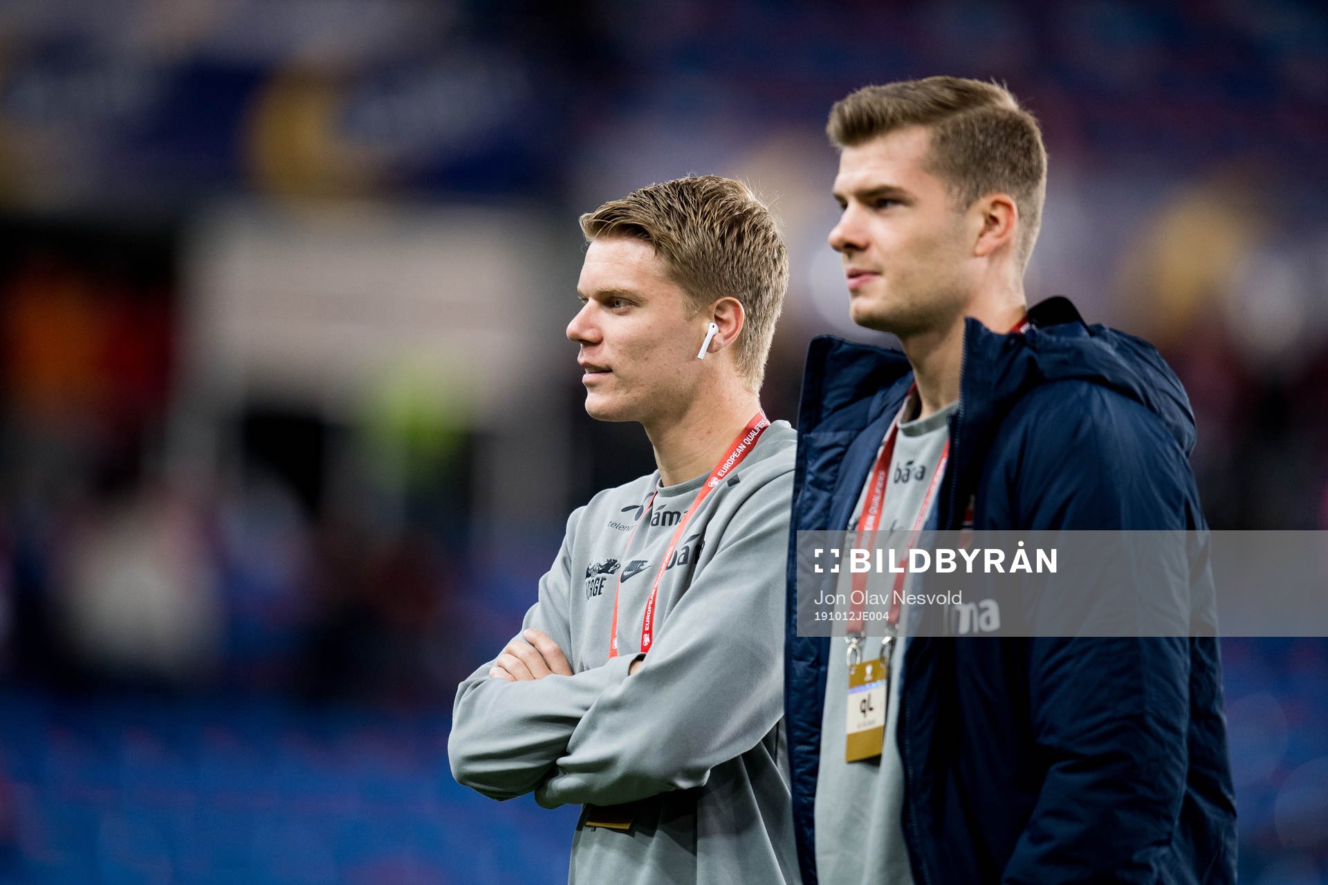 Sigurd Rosted and Alexander Sørloth of Norway