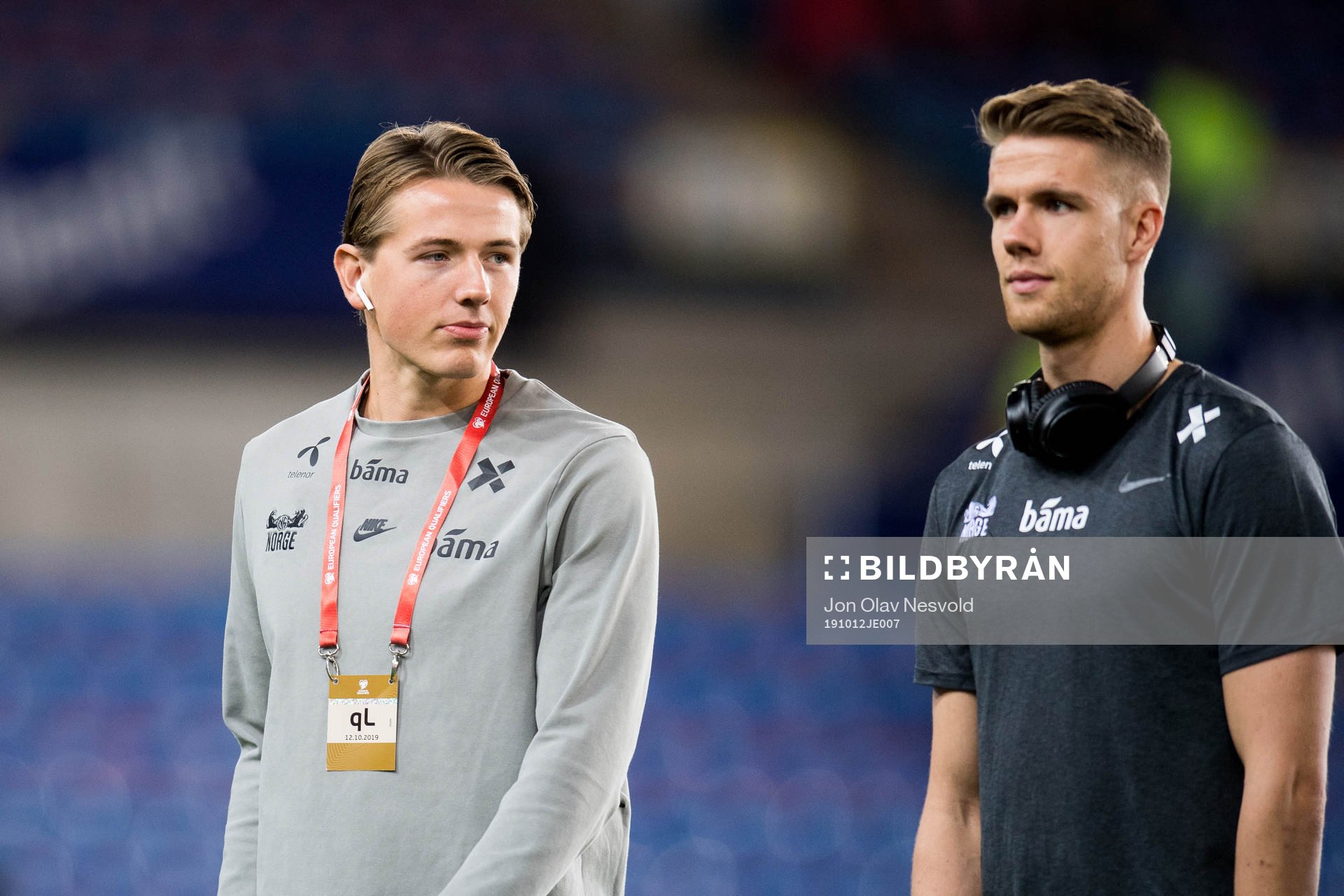 Sander Berge and Kristoffer Ajer of Norway