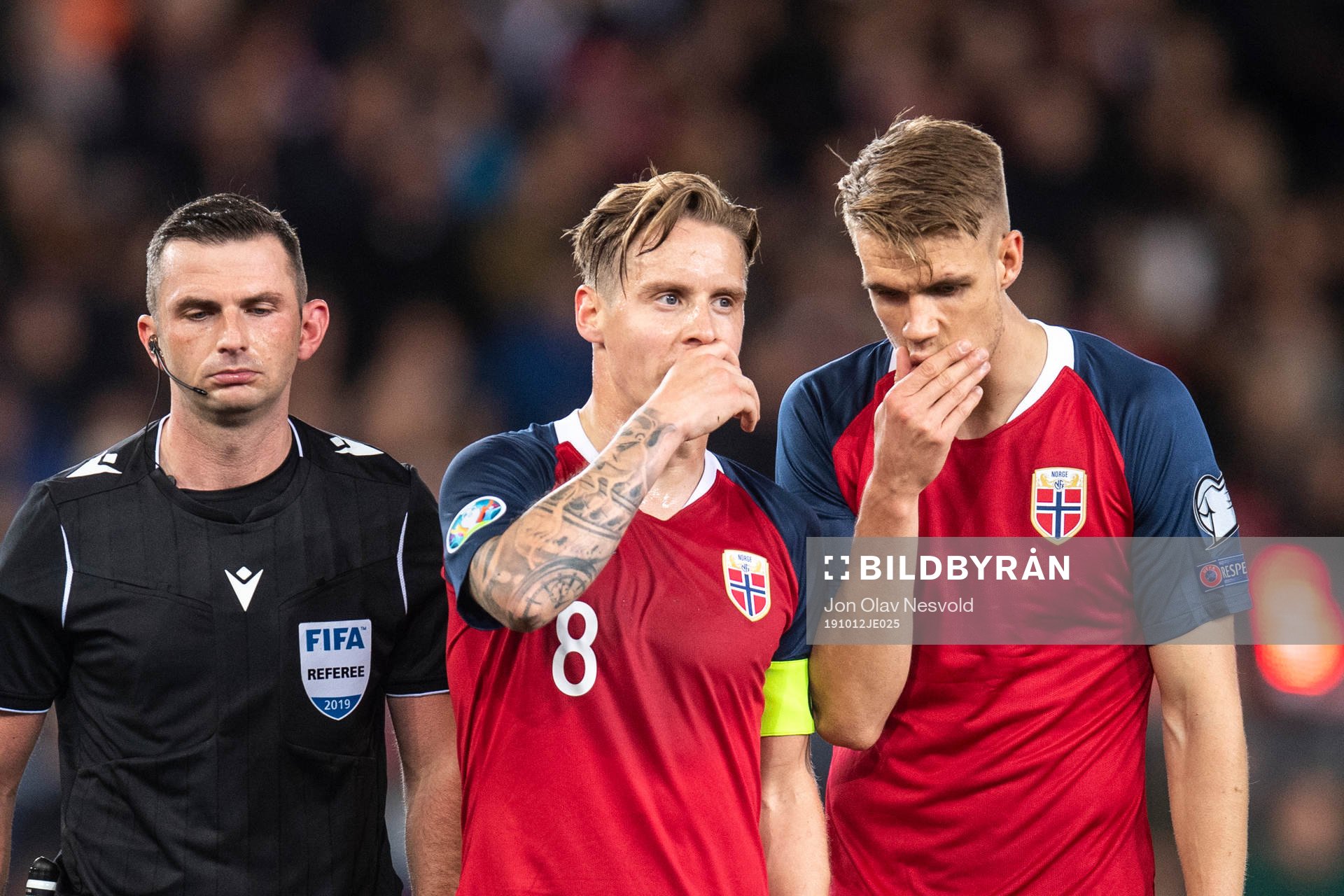 Stefan Johansen and Kristoffer Ajer of Norway
