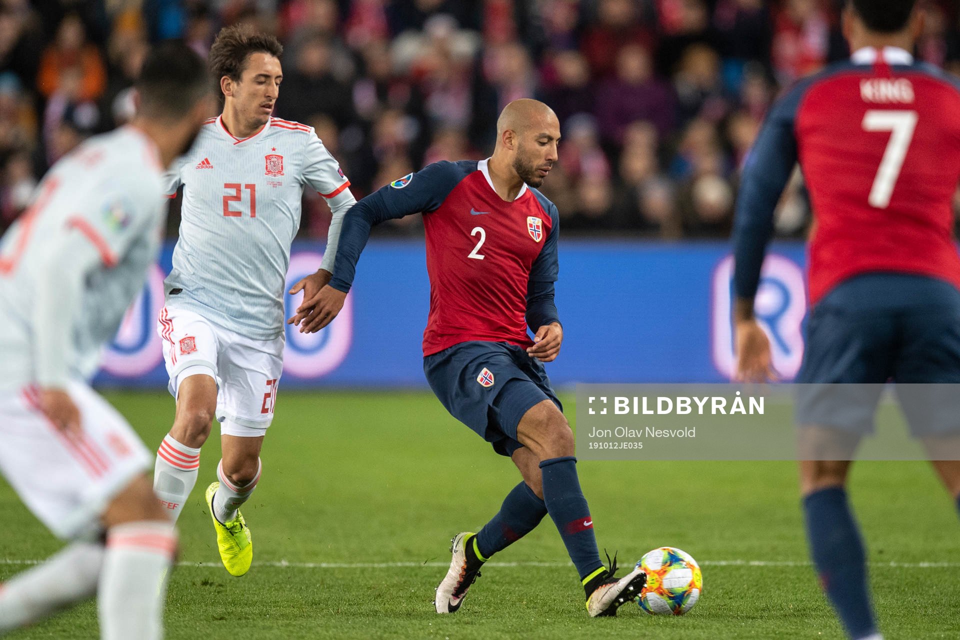 Mikel Oyarzabal of Spain and Haitam Aleesami of Norway