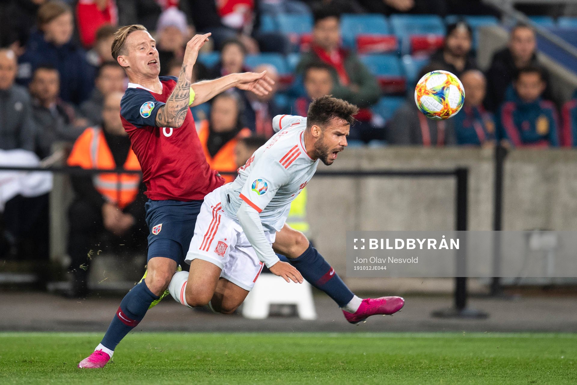 Stefan Johansen of Norwayand Juan Bernat of Spain