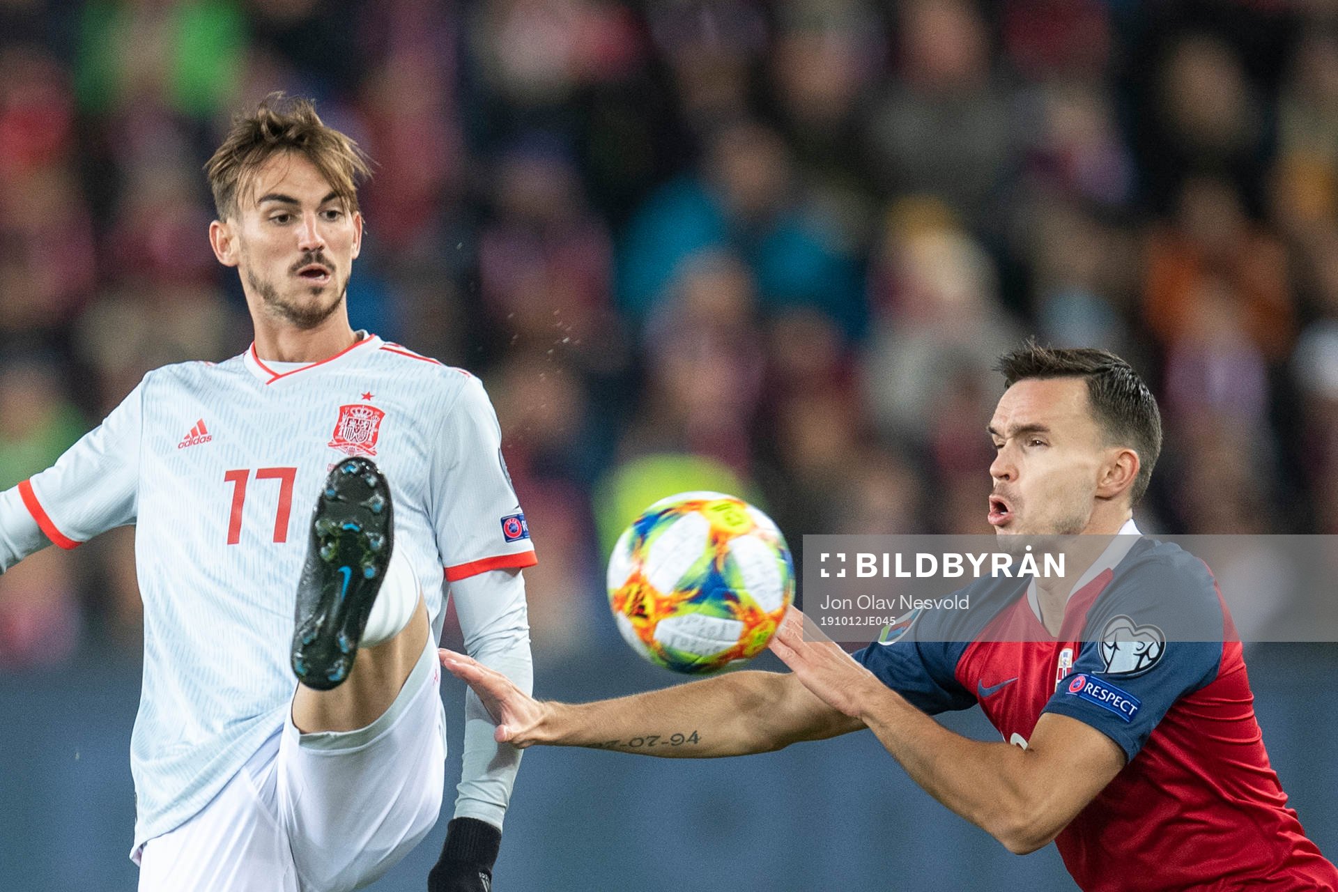 of SpainFabian Ruiz Ole Kristian Selnæs of Norway