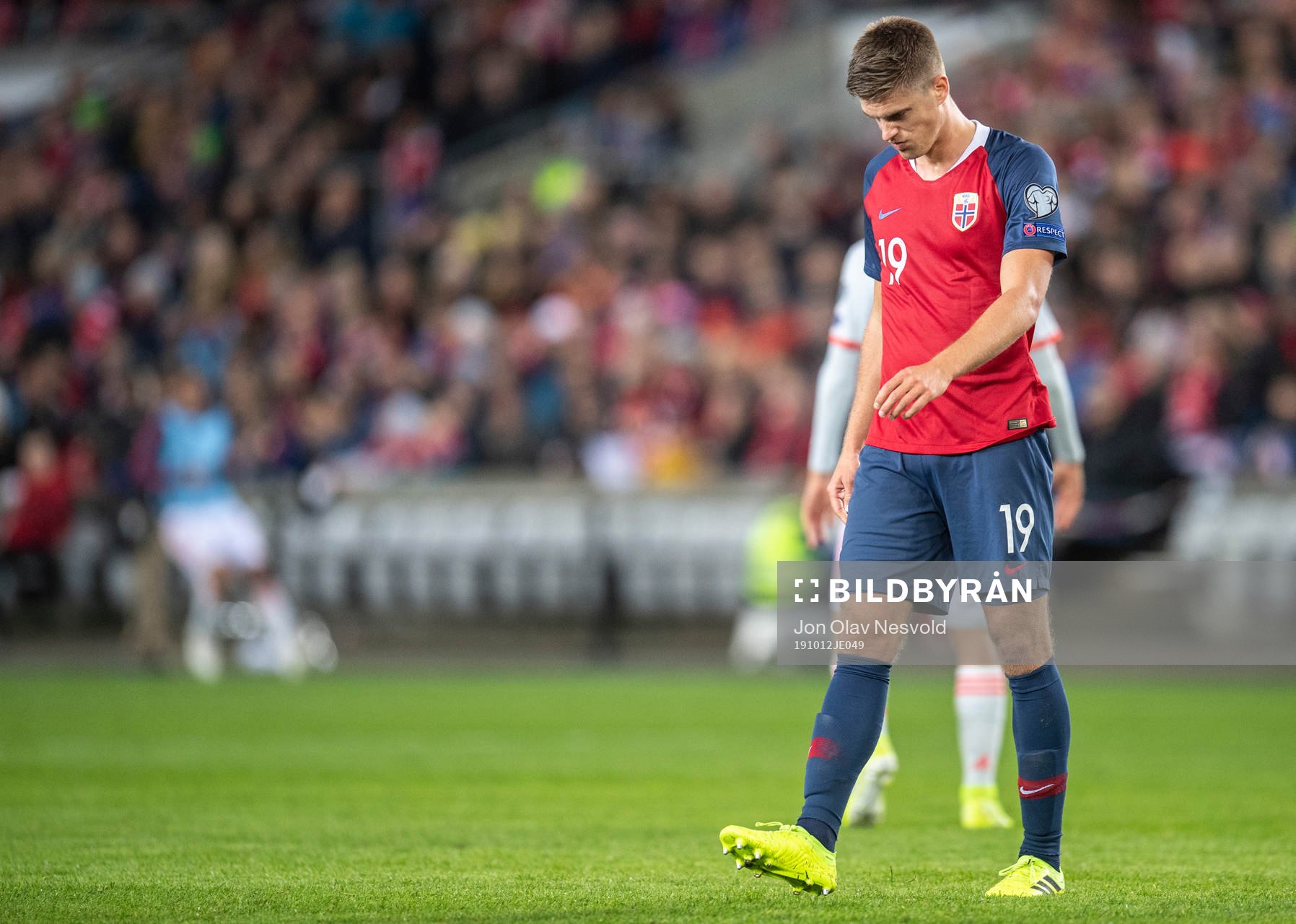 Markus Henriksen of Norway looks dejected