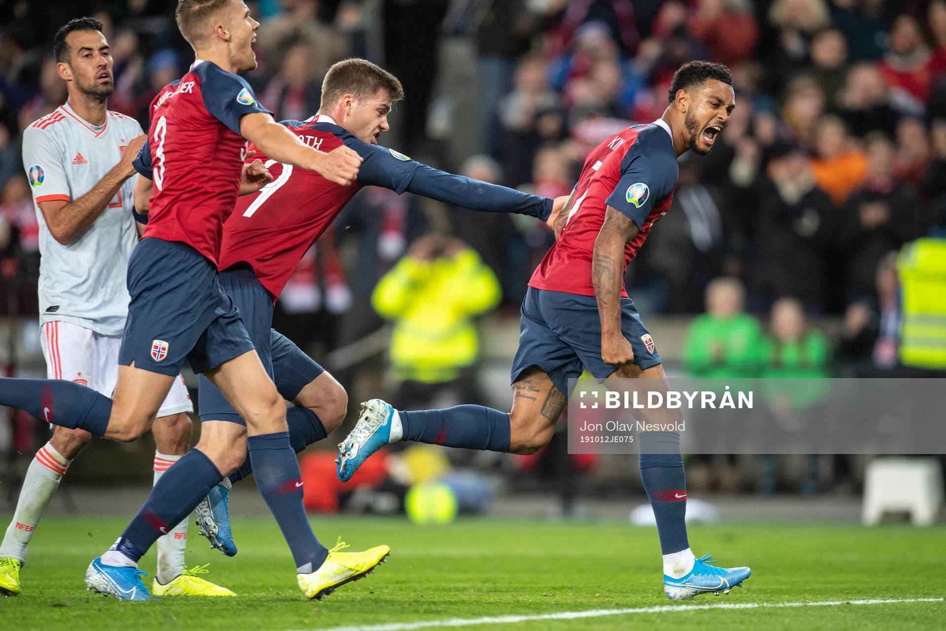 Joshua King of Norway celebrate