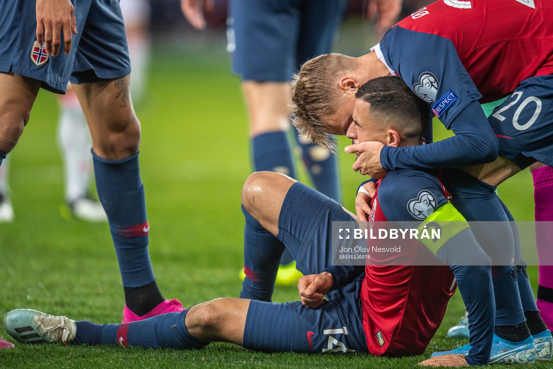 Omar Elabdellaoui and Martin Ødegaard of Norway