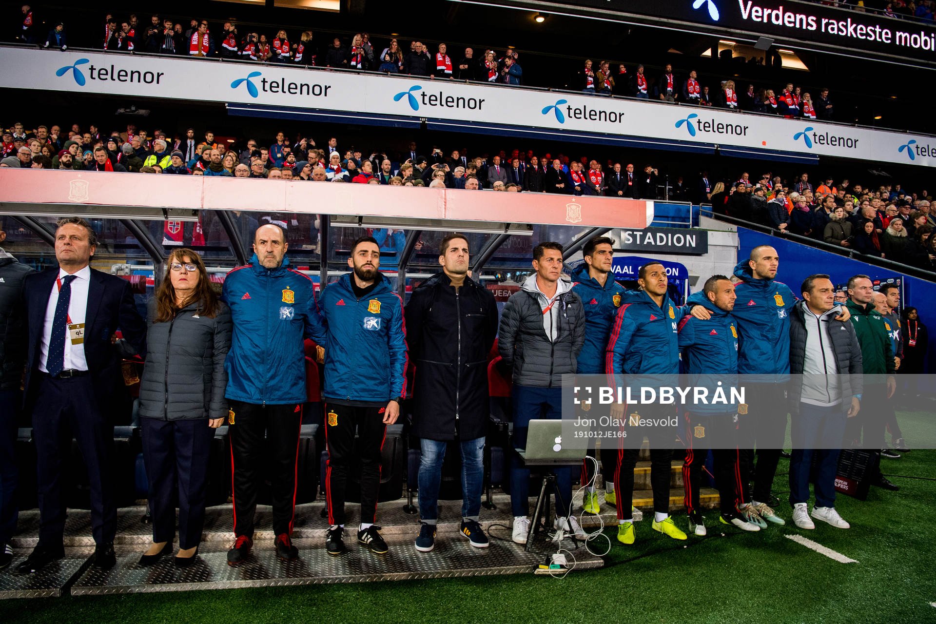 The coaches and staff of Spain
