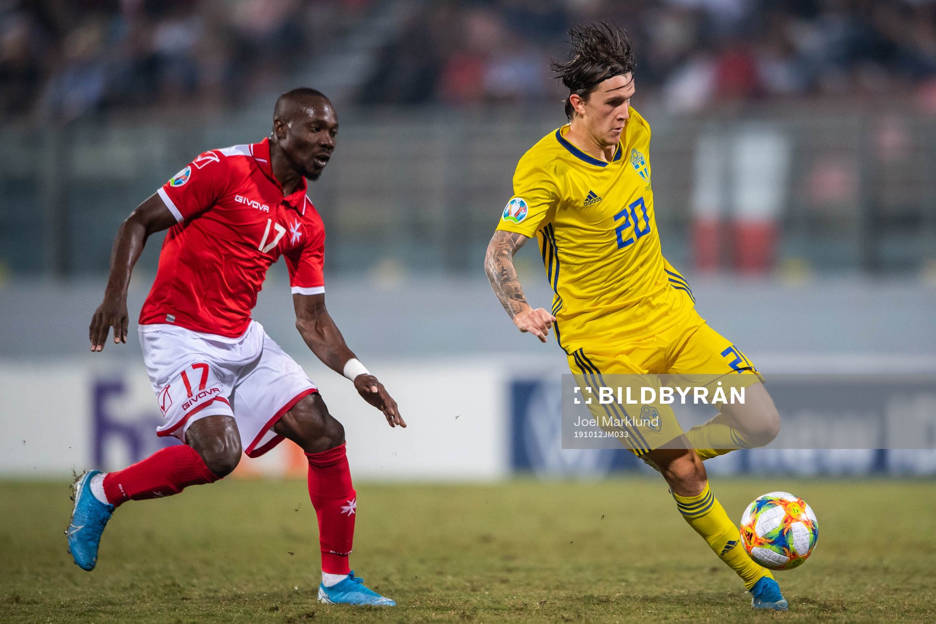 Alfred Effiong of Malta and Kristoffer Olsson of Sweden
