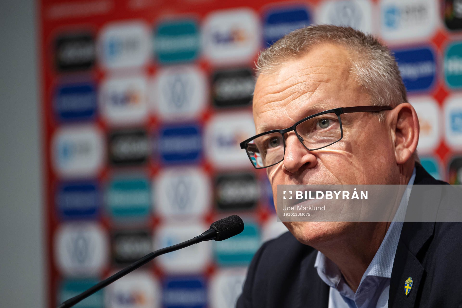 Janne Andersson, head coach of Sweden, at a press conference