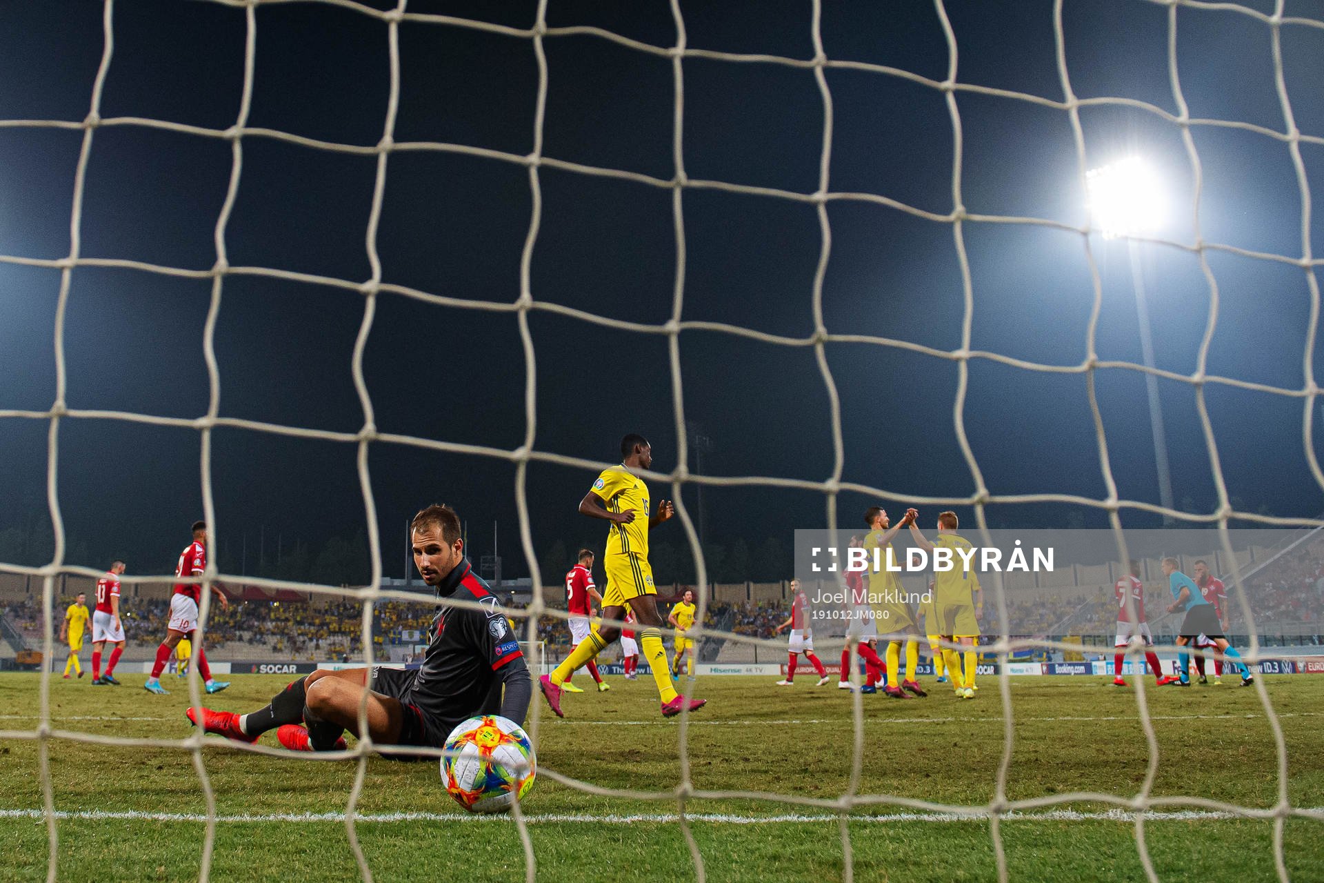 Goalkeeper Henry Bonello of Malta looks dejected