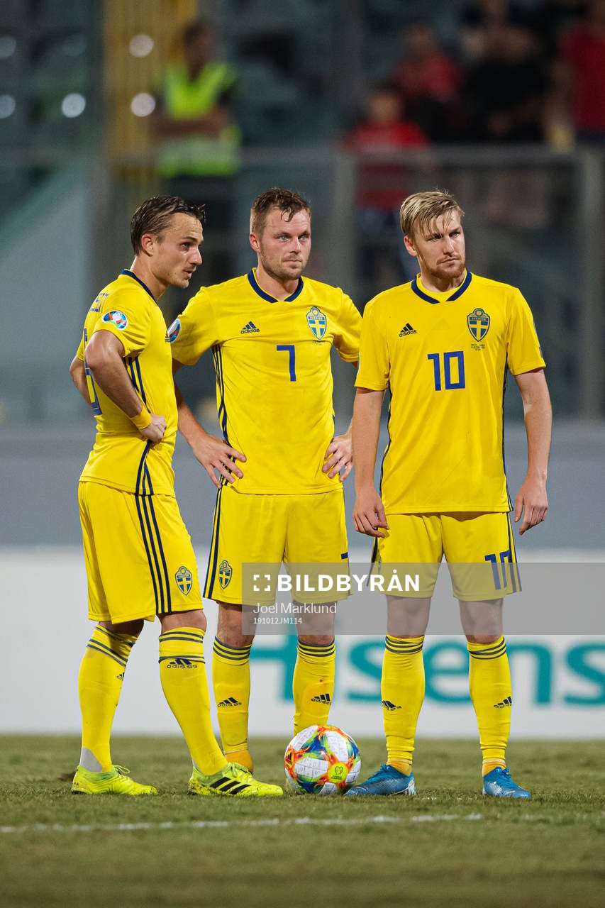 Pierre Bengtsson, Sebastian Larsson and Emil Forsberg of