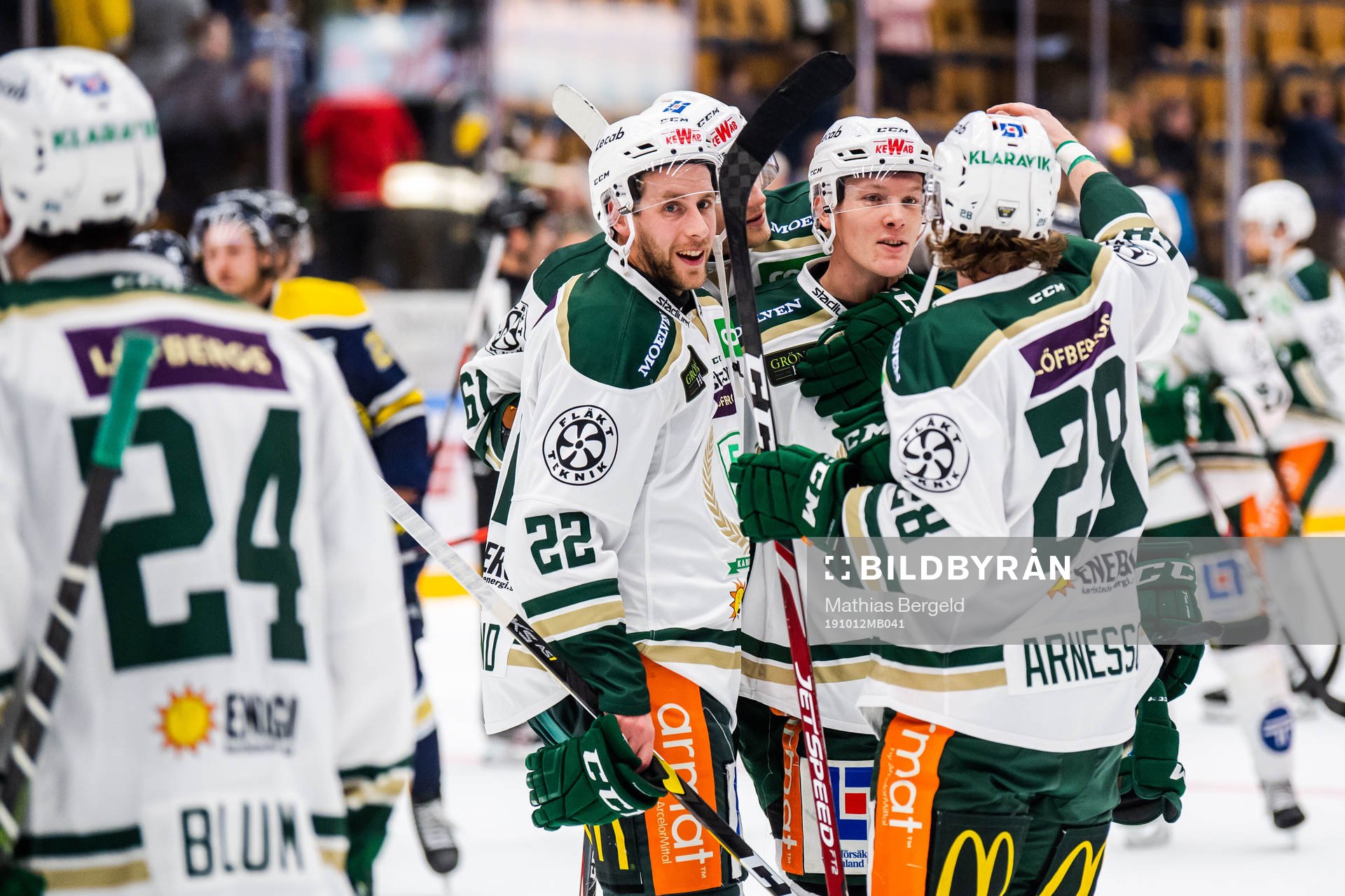 Färjestads Per Åslund, Gustav Rydahl och Linus Arnesson