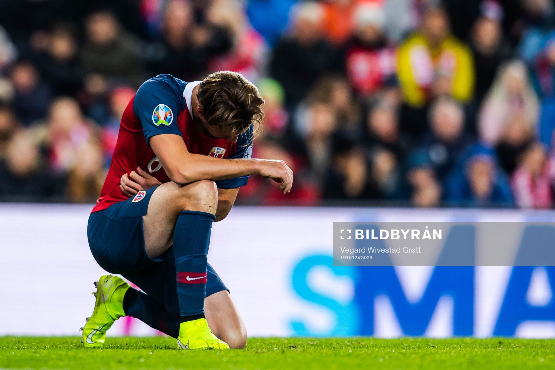 Håvard Nordtveit of Norway in pain