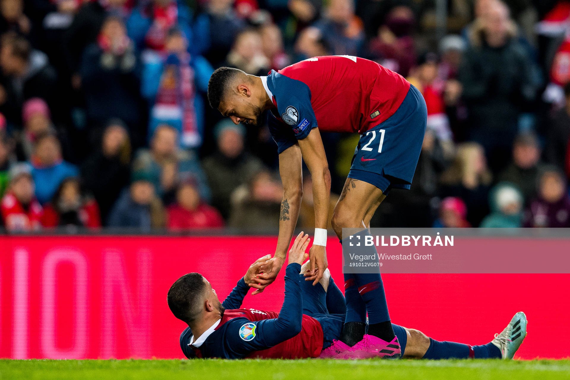 Omar Elabdellaoui and Bjørn Maars Johnsen of Norway