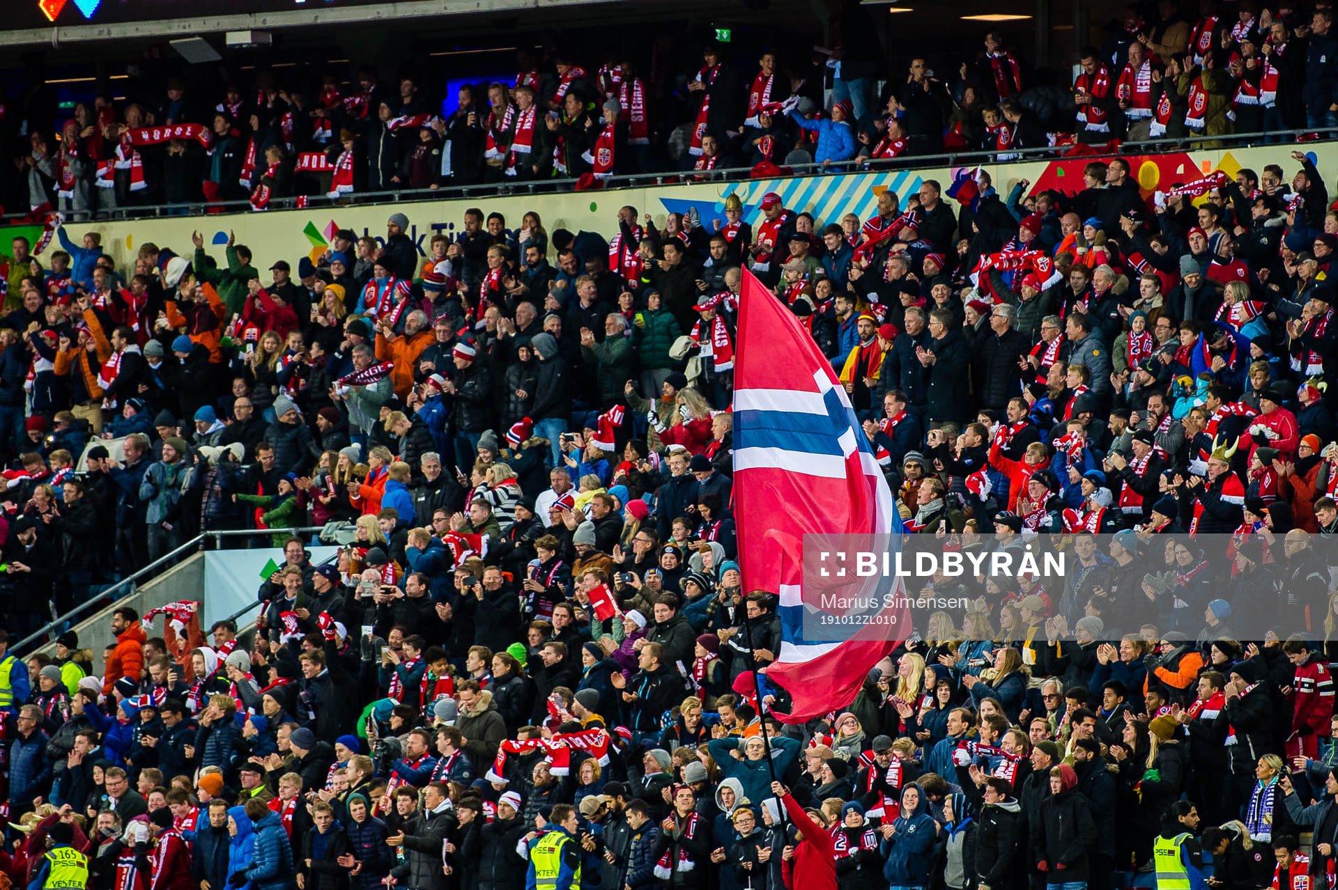 Spectators in the stands celebrates