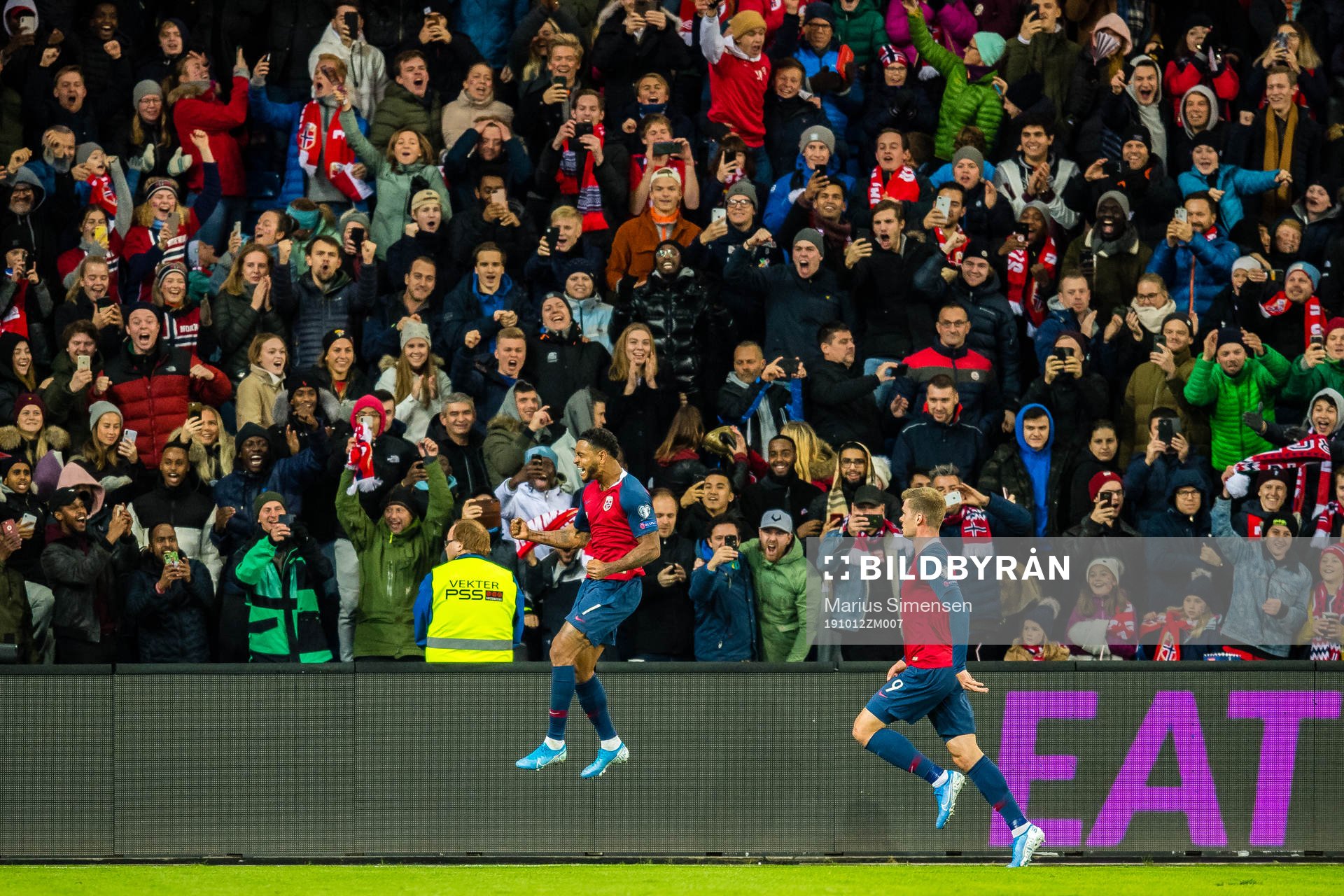 Joshua King of Norway celebrates