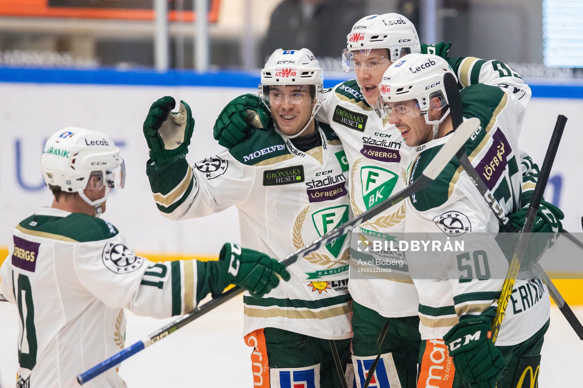 Färjestads Marcus Nilsson, Victor Ejdsell, Gustav Rydahl