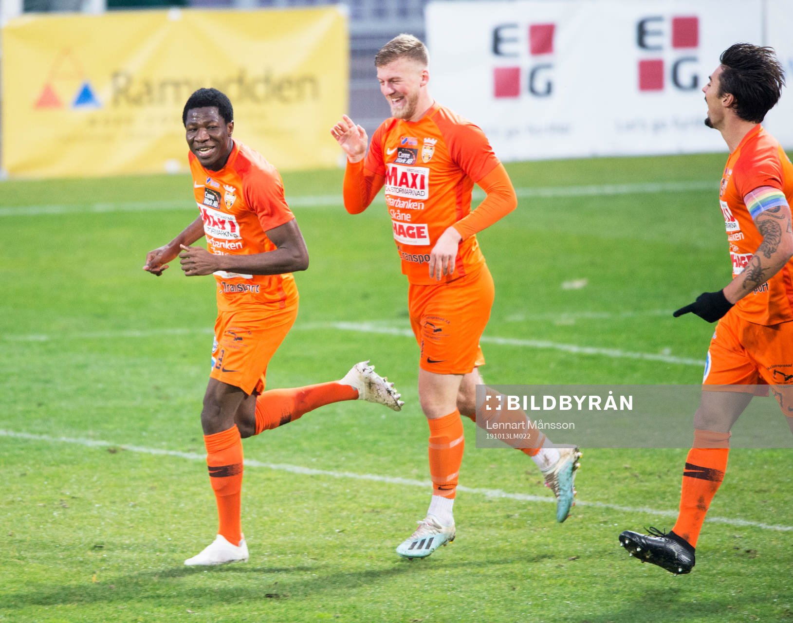 Kristianstads Hassan Lawrence i matchen i division 1 mellan