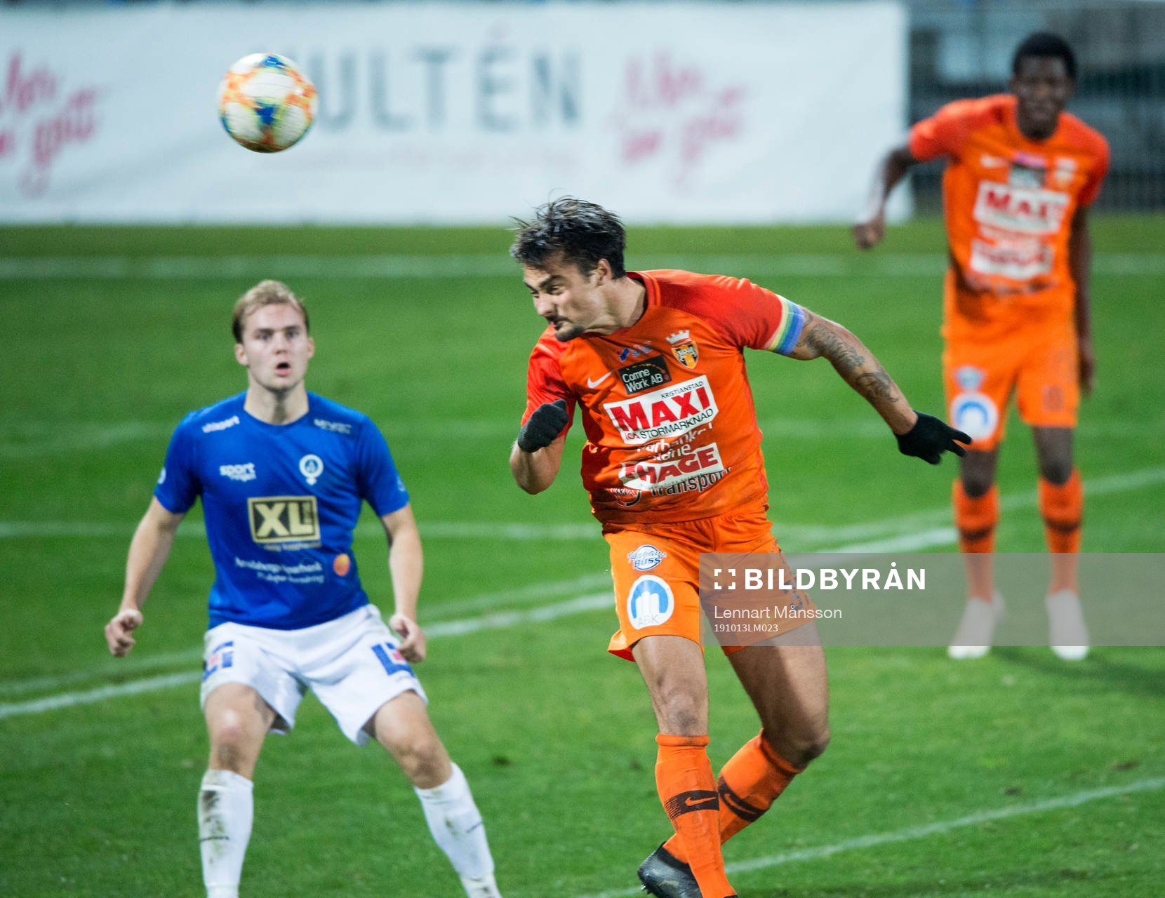 Kristianstads Armin Aganovic i matchen i division 1 mellan Kristianstads FC och Åtvidabergs FF i Kristianstad 13 oktober 2019.  