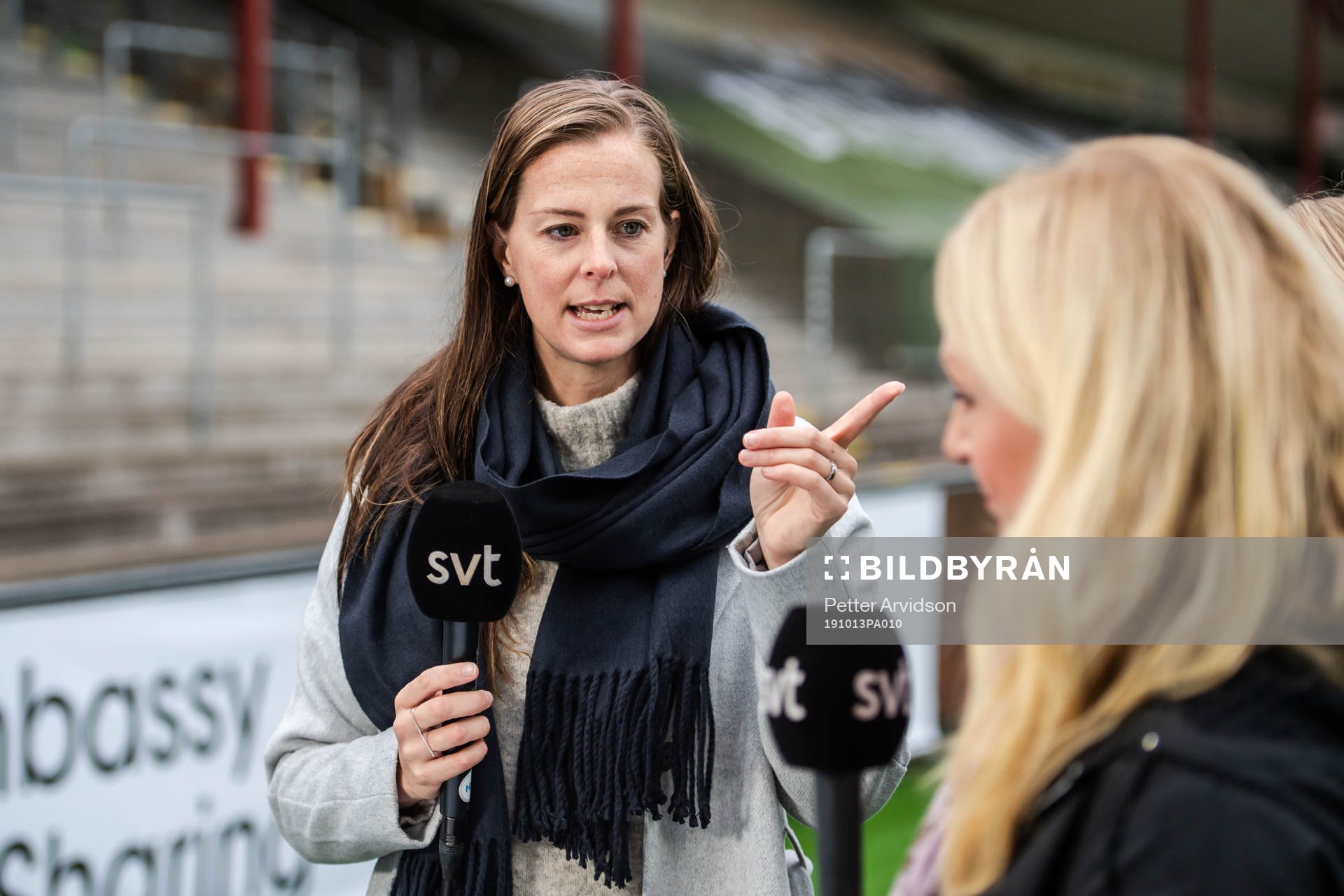 Före detta Rosengårds spelaren Lotta Schelin i SVTs studio