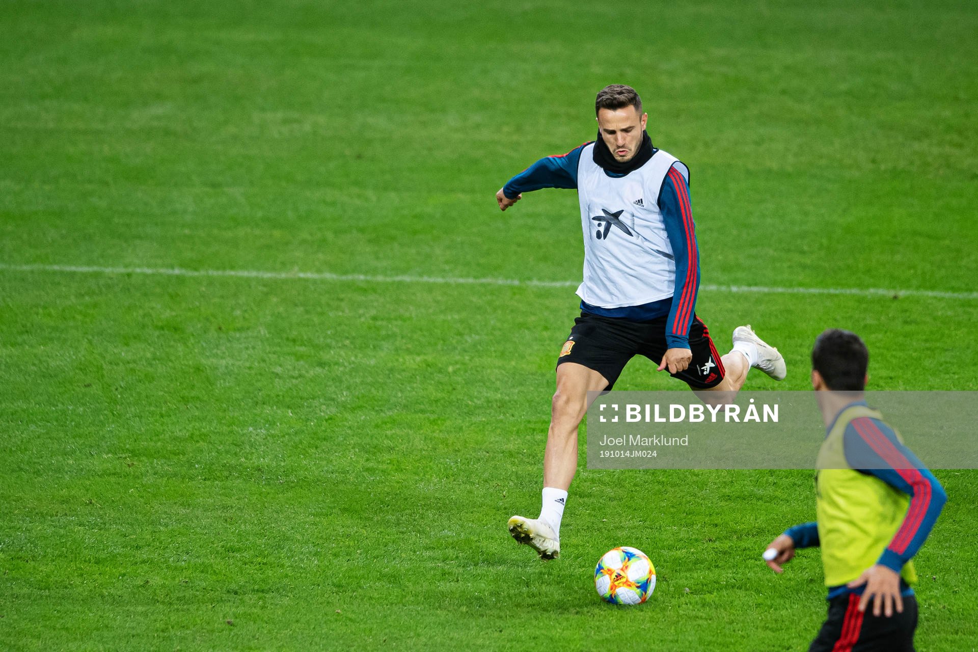 Saúl Ñíguez of the Spanish national football team during a training session on October 14, 2019 in Stockholm.