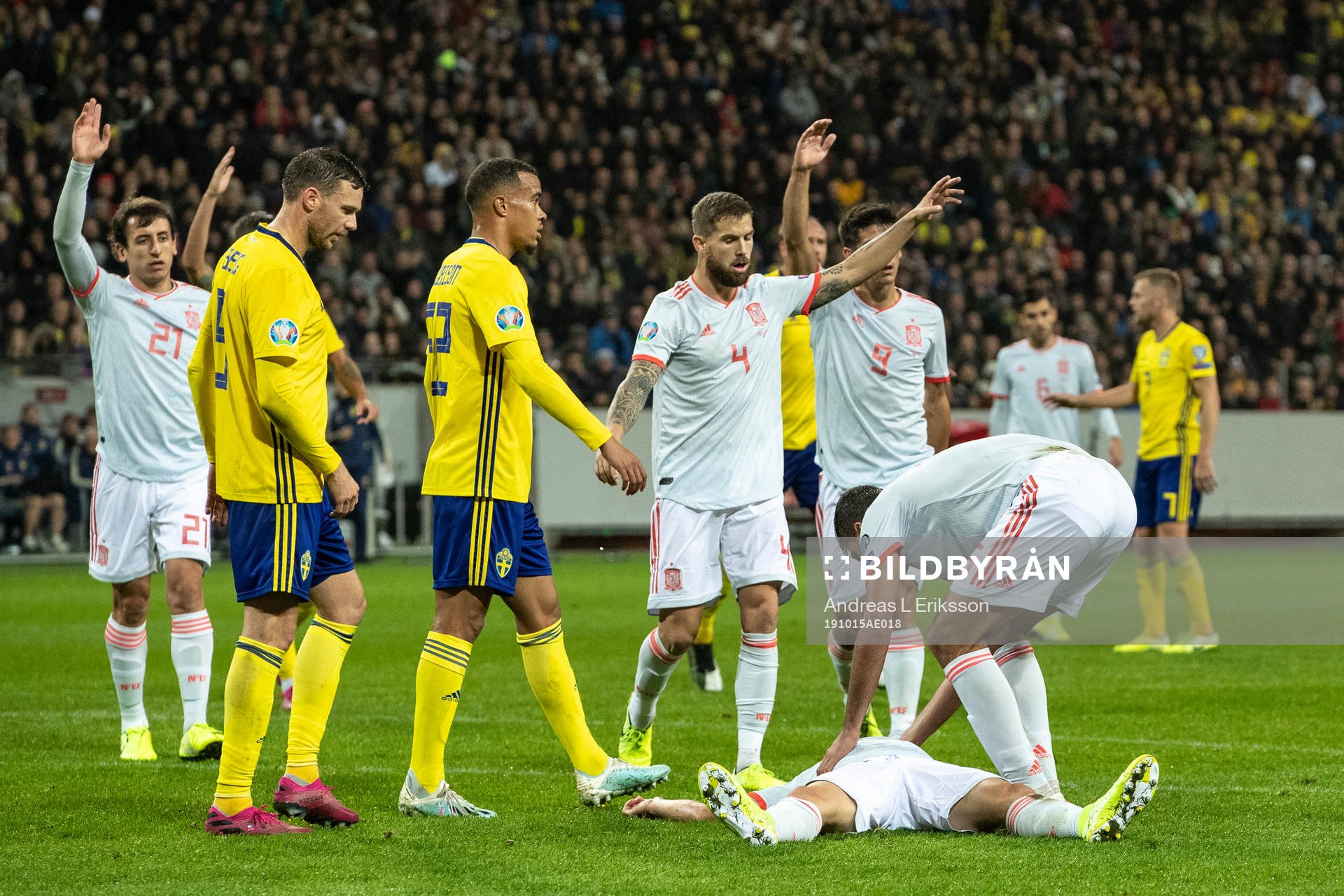 Dani Carvajal of Spain is injured