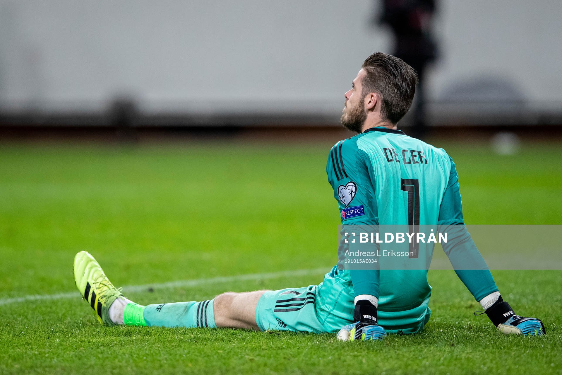 goalkeeper David de Gea of Spain looks dejected