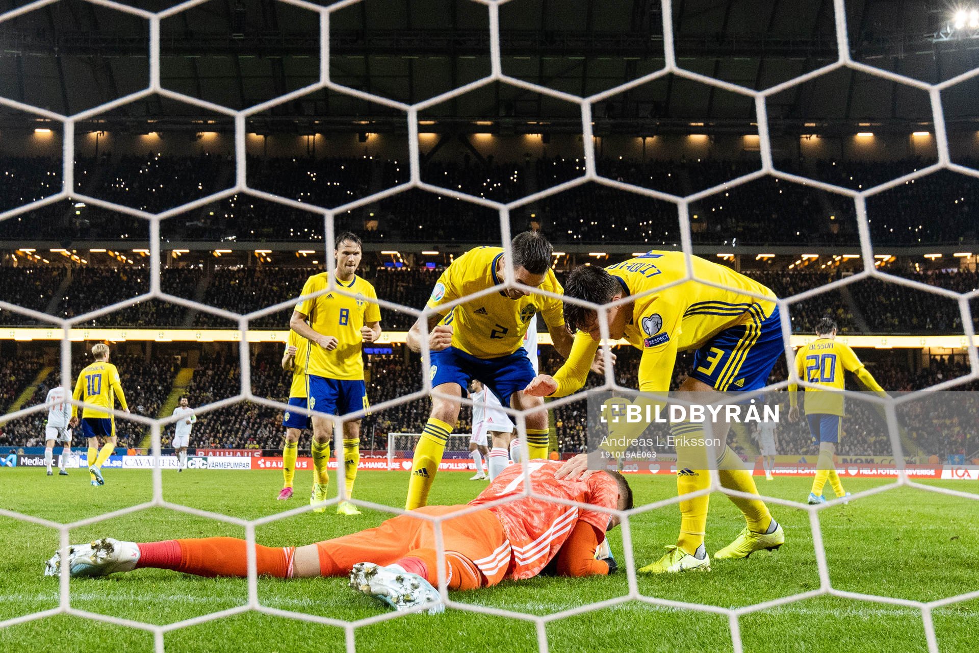 Mikael Lustig, Victor Nilsson Lindelöf and goalkeeper